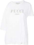 Emilio Pucci Cutout Embellished Logo T-shirt - White