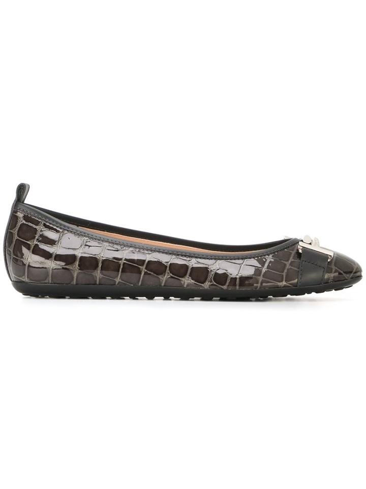 Tod's Crocodile Effect Ballerinas