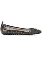 Tod's Crocodile Effect Ballerinas