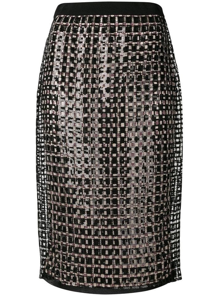 Marco De Vincenzo Sequin Pencil Skirt - Black