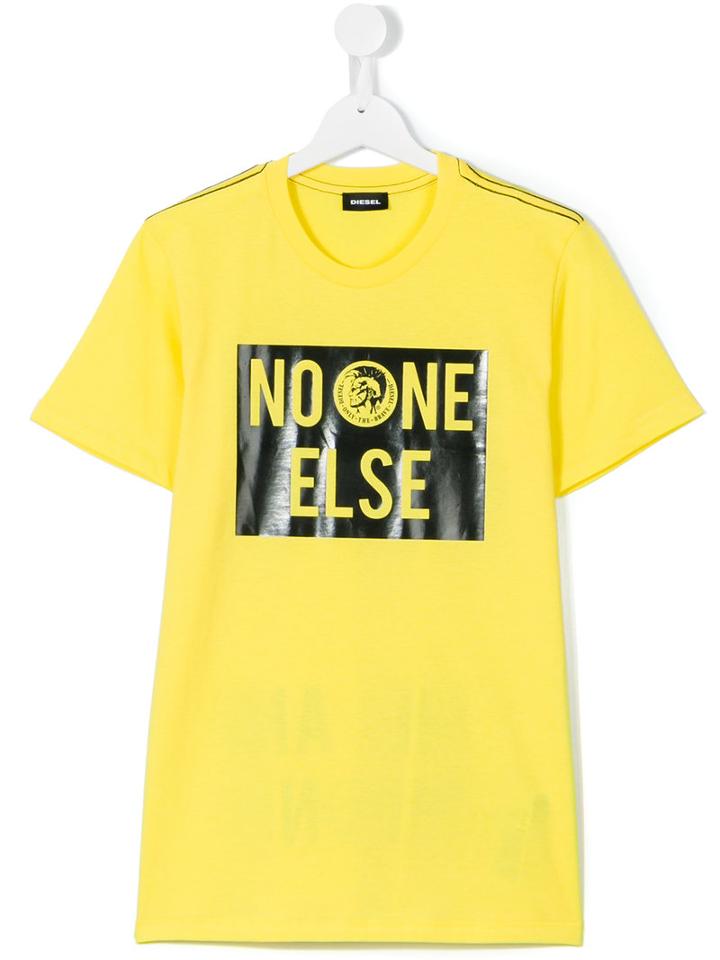 Diesel Kids - Teen Printed T-shirt - Kids - Cotton - 16 Yrs, Boy's, Yellow/orange