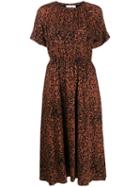 Calvin Klein Leopard Print Dress - Brown