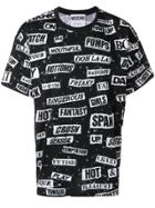 Moschino Safety Pin Slogan Patch T-shirt - Black