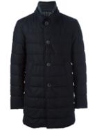 Herno High Neck Padded Jacket, Men's, Size: 58, Blue, Polyamide/polyester/wool