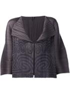 Pleats Please By Issey Miyake Tribal Print Jacket, Women's, Size: 5, Grey, Polyester