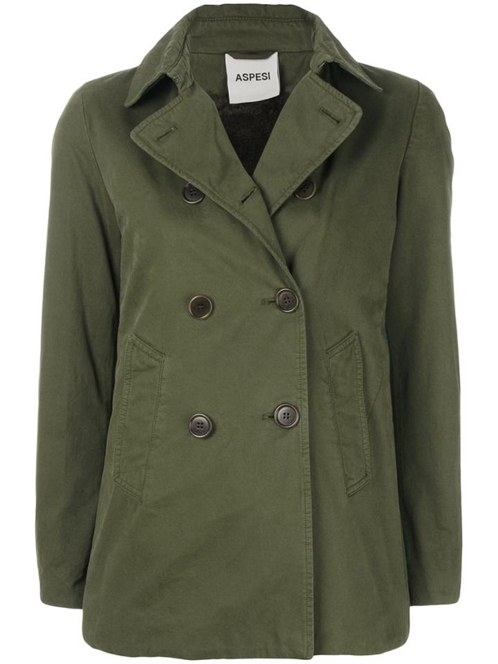 Aspesi Fitted Long Sleeve Coat - Green