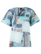 Fernanda Yamamoto Abstract Print Blouse, Women's, Size: 37, Blue, Cotton