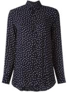Saint Laurent Polka Dot Print Shirt, Women's, Size: 36, Blue, Viscose