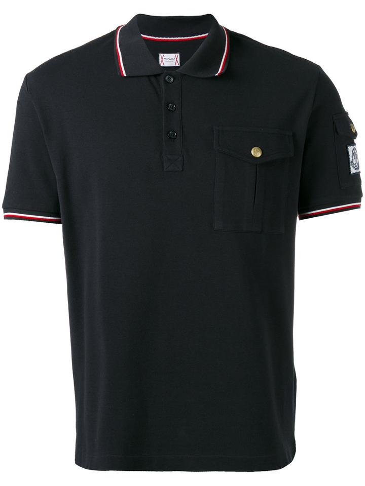 Moncler Gamme Bleu - Shortsleeved Polo Shirt - Men - Cotton - L, Blue, Cotton