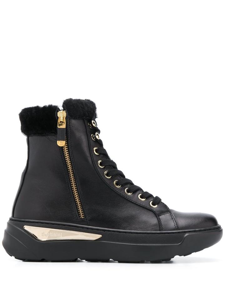 Baldinini Faux Fur Lined Ankle Boots - Black