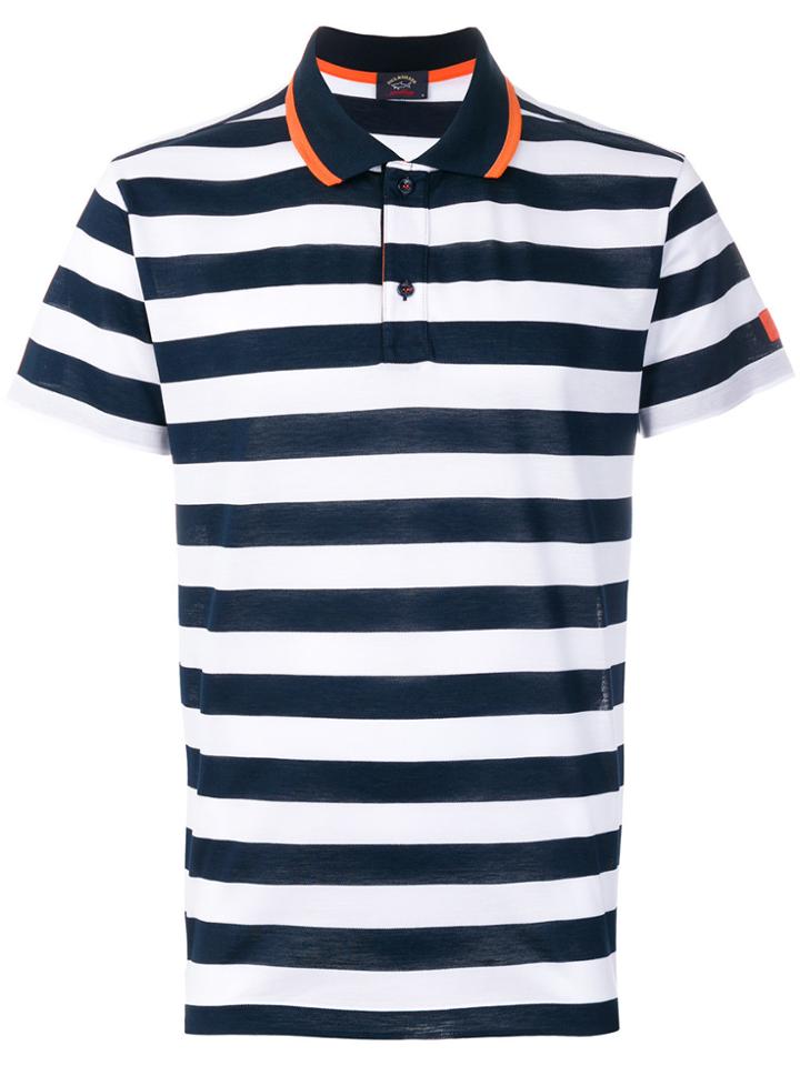 Paul & Shark Striped Polo Shirt - Blue