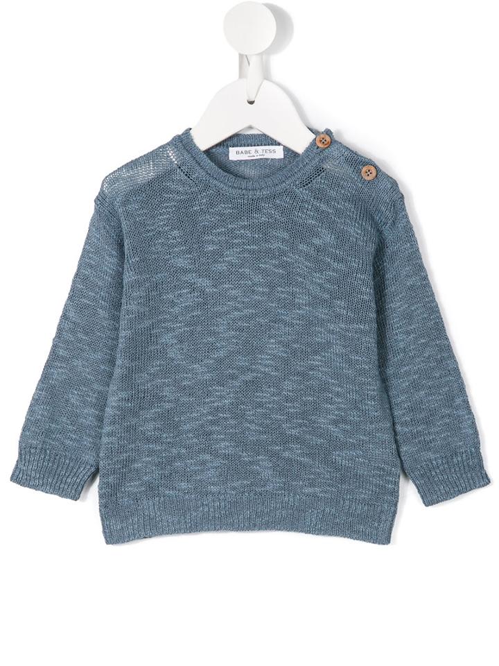 Babe And Tess - Crew Neck Jumper - Kids - Cotton/linen/flax - 24 Mth, Blue