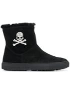 Philipp Plein Fur Ankle Boots - Black