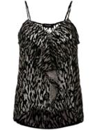 The Kooples - Leopard Devoré Camisole - Women - Silk/viscose - 2, Black, Silk/viscose