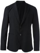 Emporio Armani Button Up Blazer, Men's, Size: 52, Black, Virgin Wool/viscose/cotton