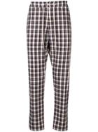 Drôle De Monsieur Check Cropped Trousers - White