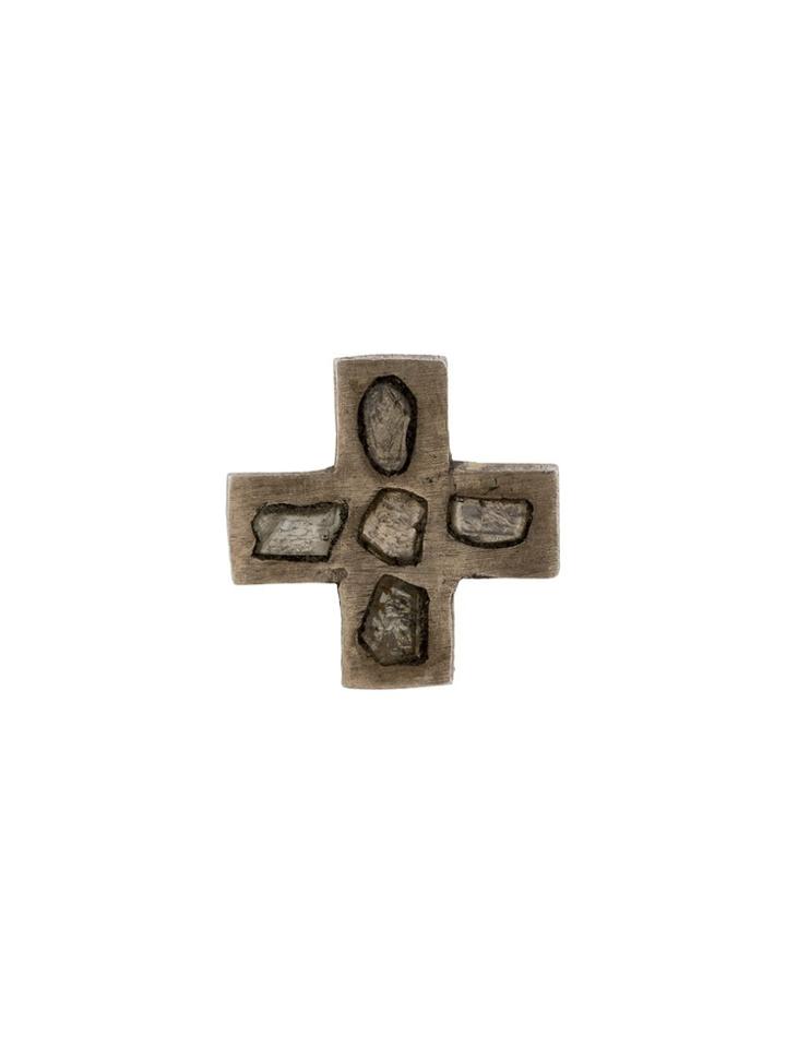 Parts Of Four Plus-shaped Single Earring - Silver