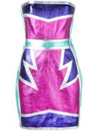 Glam Metallic Dress, Women's, Size: 38, Pink/purple, Viscose/polyester/leather, Dsquared2