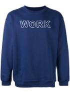 Andrea Crews - 'work' Print Sweatshirt - Men - Cotton/polyester - L, Blue, Cotton/polyester