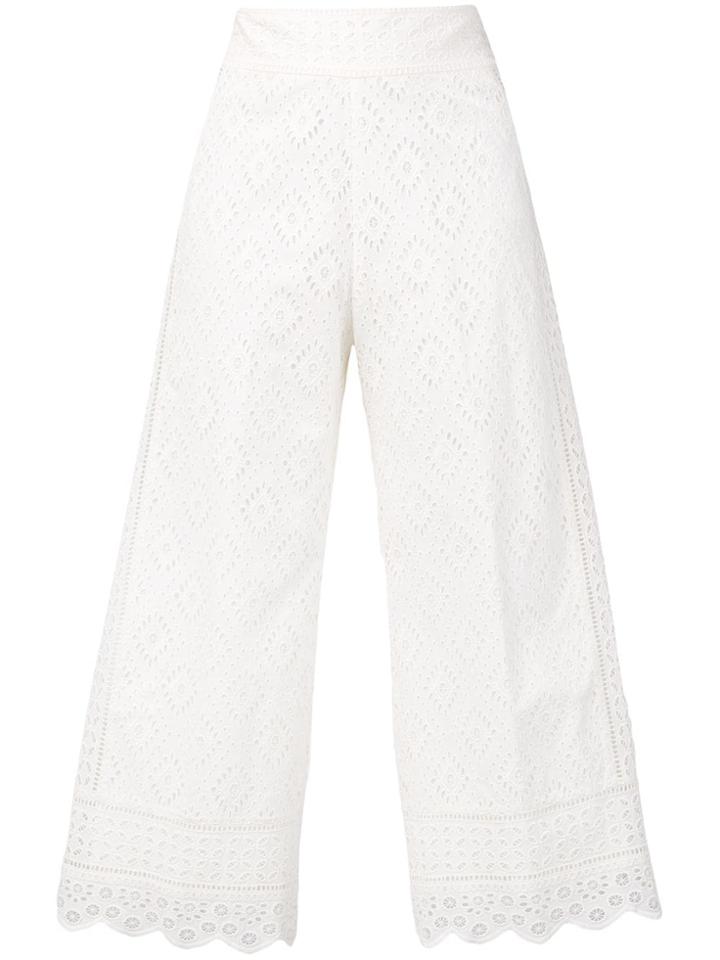 Twin-set Broderie Anglaise Cropped Trousers - White