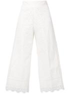 Twin-set Broderie Anglaise Cropped Trousers - White