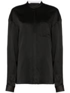 Haider Ackermann Collarless Silk Shirt - Black