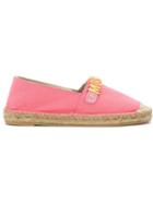 Moschino Logo Plaque Espadrilles, Women's, Size: 38, Pink/purple, Cotton/rubber/leather