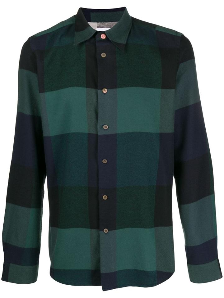 Ps Paul Smith Long-sleeved Check Shirt - Green