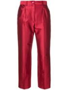 Dolce & Gabbana Cropped Straight Trousers - Red