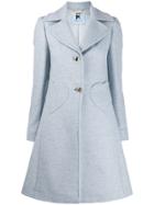 Blumarine Heart-pocket Single-breasted Coat - Blue