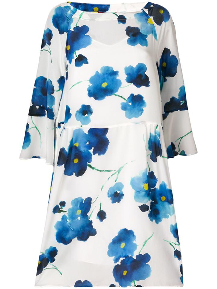 Max Mara Studio Floral Print Dress - White