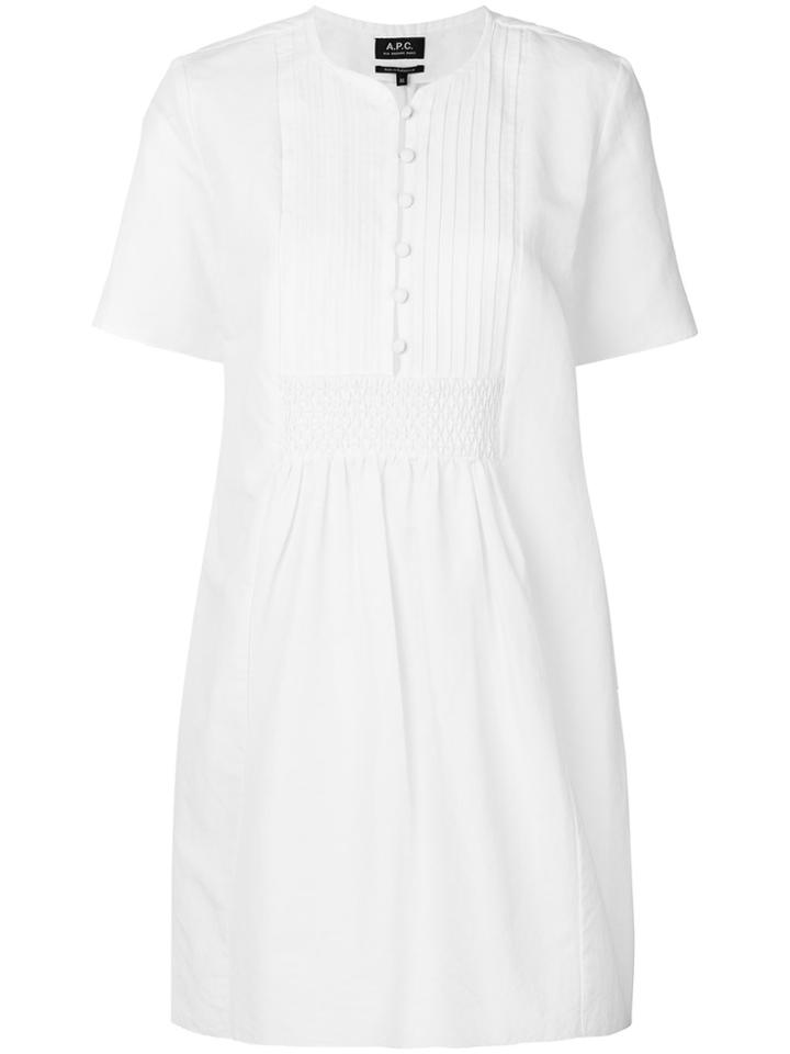 A.p.c. Peasant Mini Dress - White