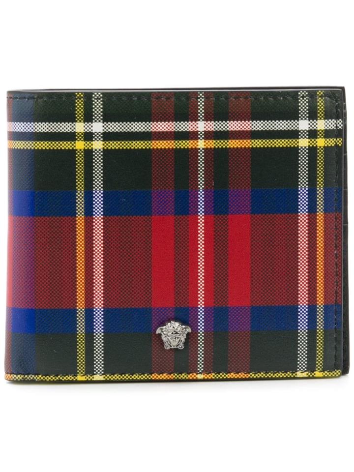 Versace Medusa Check-print Wallet - Red