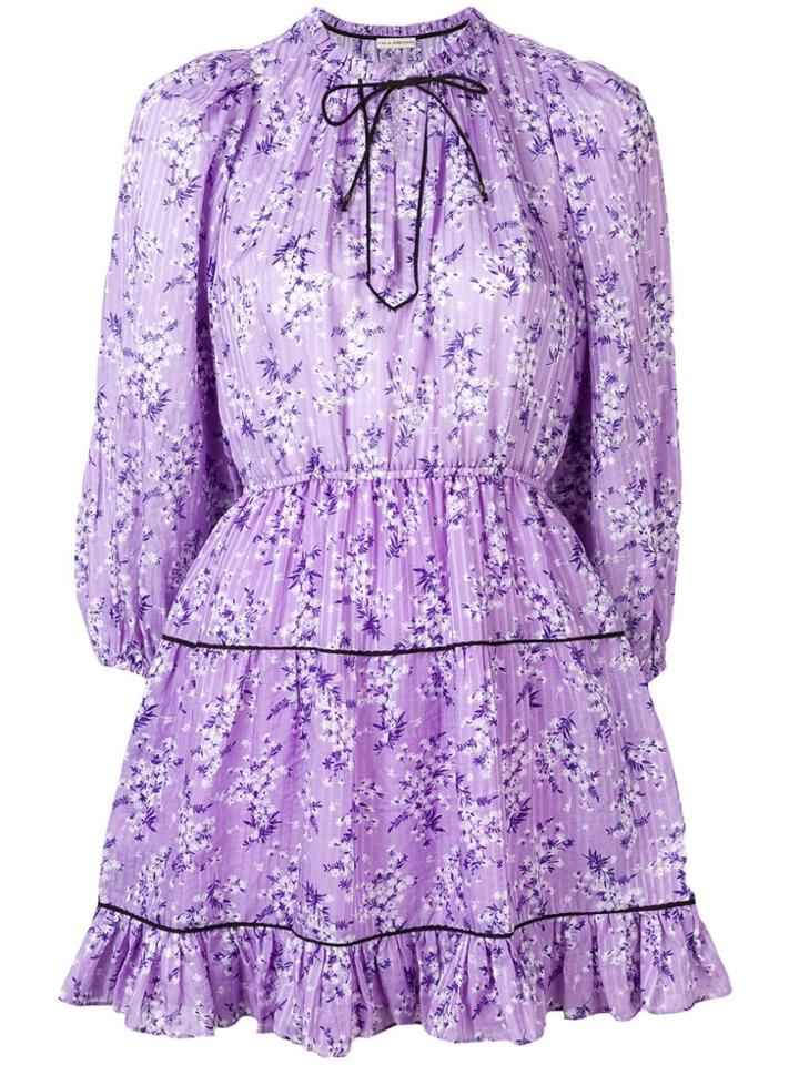 Ulla Johnson Floral Long-sleeve Dress - Purple