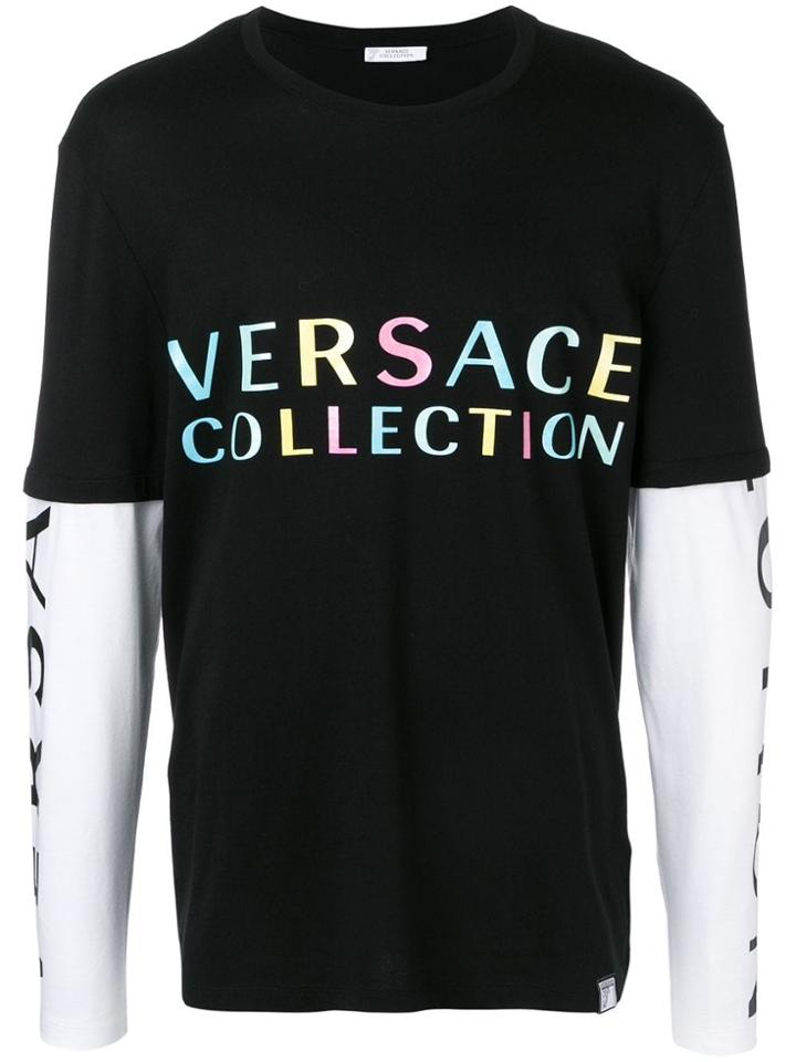 Versace Collection Longsleeved Layered T-shirt - Black