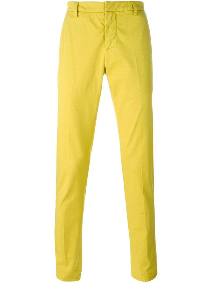 Dondup Slim Fit Trousers, Men's, Size: 31, Yellow/orange, Cotton/spandex/elastane