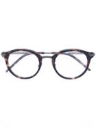 Bottega Veneta Eyewear Tortoiseshell Round Frame Glasses - Black