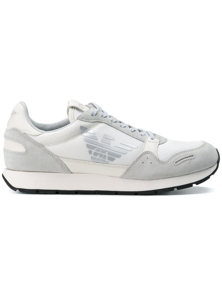 Emporio Armani Mesh Panel Sneakers - White