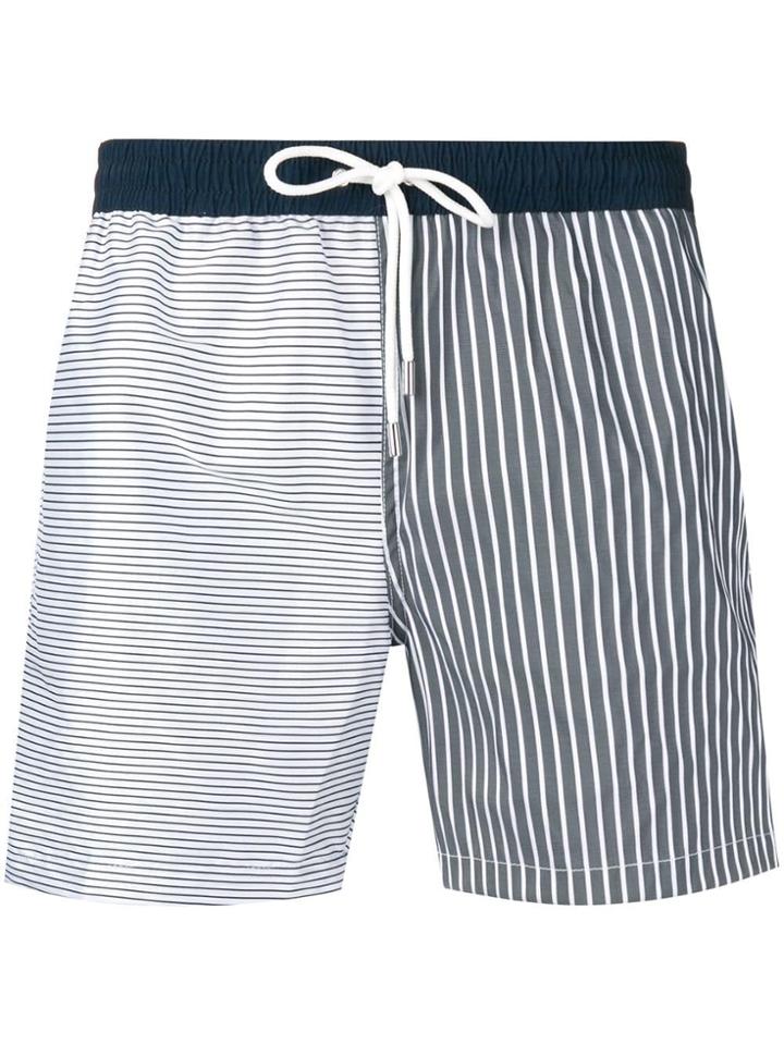 Eleventy Striped Swim Shorts - White