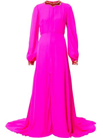 Sachin & Babi Sequin Collar Evening Dress - Pink & Purple