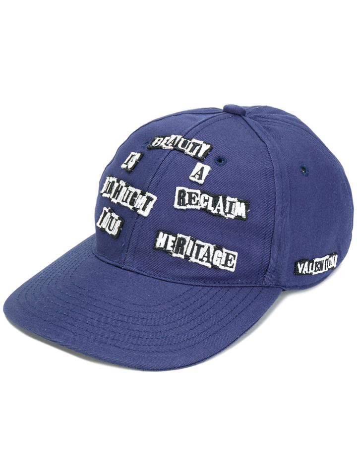 Valentino Valentino Garavani Appliquéd Cap - Blue