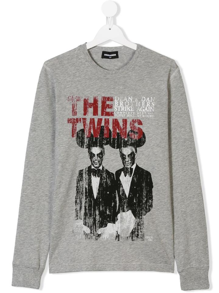 Dsquared2 Kids Teen Designers Print Top - Grey