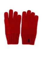 Ralph Lauren Kids Knitted Gloves, Boy's, Red