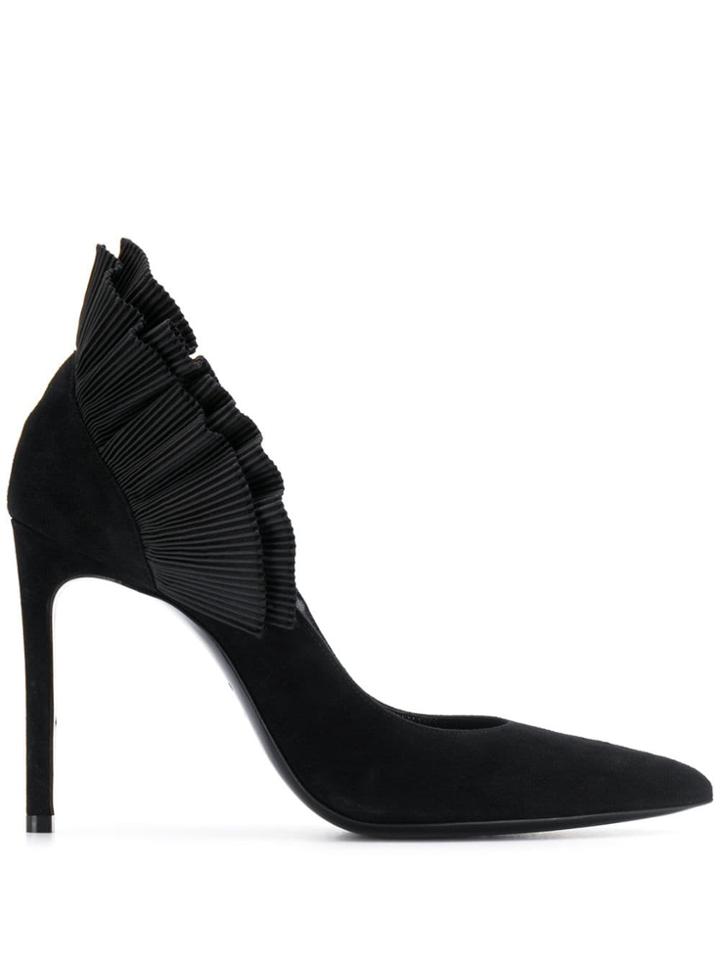 Lanvin Ruffle Ankle Pumps - Black