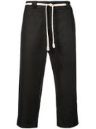 Herman Tie Waist Cropped Trousers - Blue