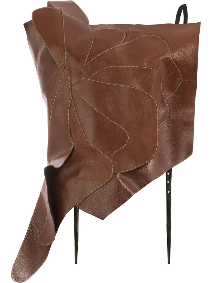 Litkovskaya Leather Floral Top - Brown