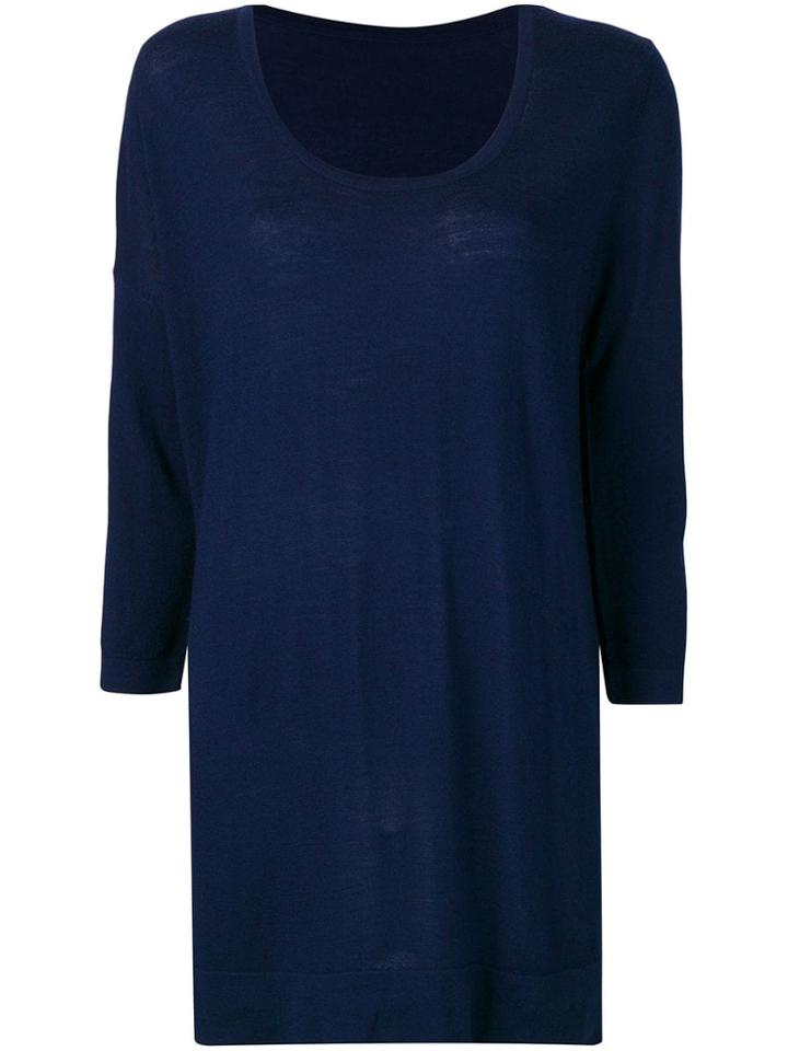 Sottomettimi Longline Knitted Sweater - Blue