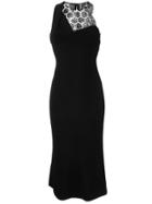 Roland Mouret Fitted Lace Insert Dress - Black