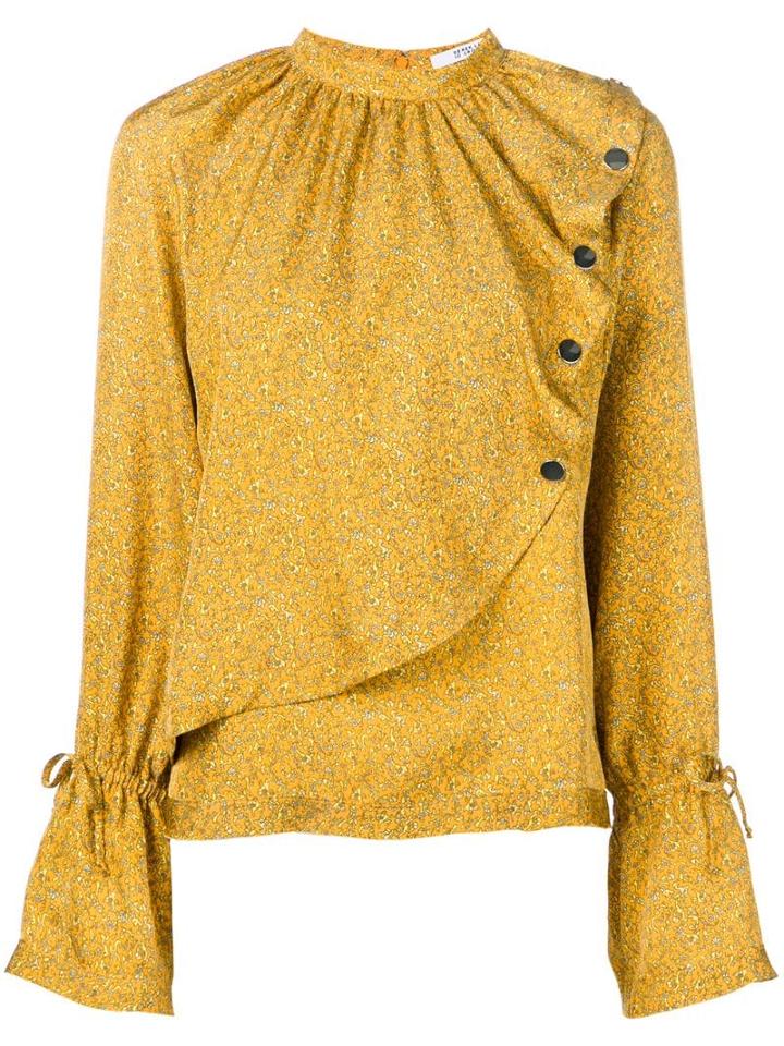 Derek Lam 10 Crosby Mini Paisley Asymmetric Blouse - Yellow