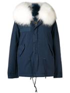 Mr & Mrs Italy Fur Collar Coat - Blue